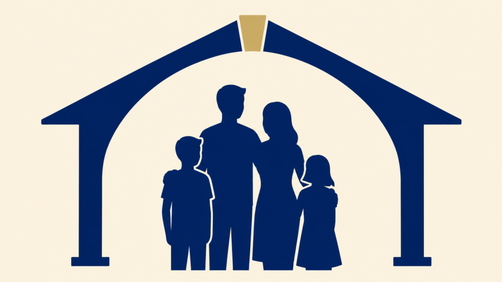 Family Under a Protective Arch